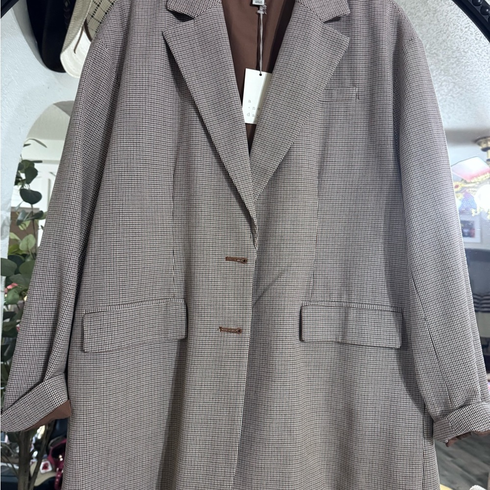 a new day Brown Taupe Check Blazer
